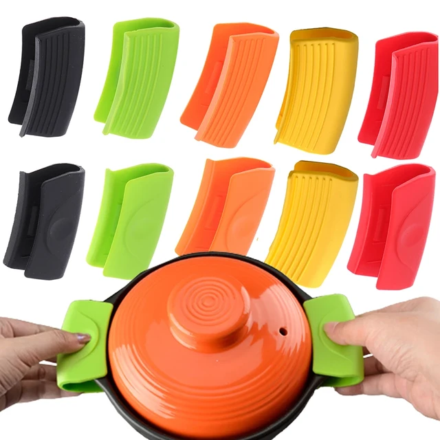 Silicone Hot Handle Holder Cover Heat Resistant Pan Handle Sleeve  Potholders Saucepan Skillets Handles Grip Covers Cookware Part - AliExpress