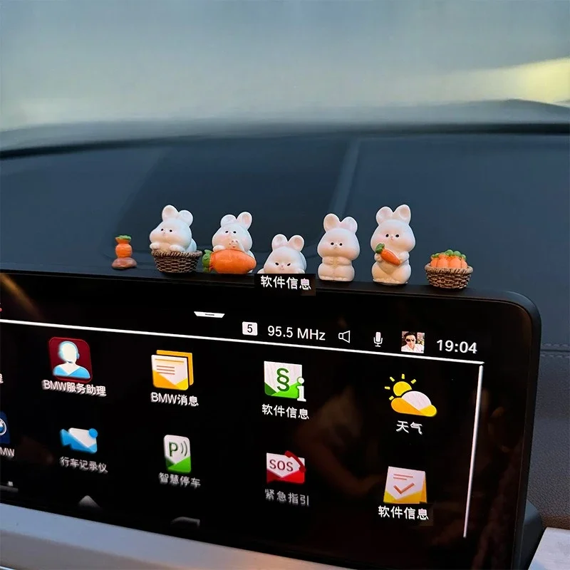 Car interior accessories, car center console decorations, cute bunny car accessories, electric vehicle accessories - 4