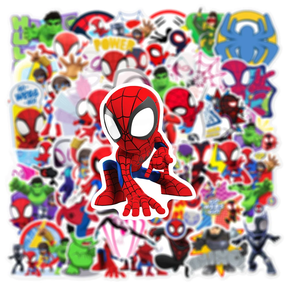 50PCS New Spider Man Amazing Friends Sticker DIY Guitar Laptop Luggage Skateboard Graffiti Decals Fun for Kid 3