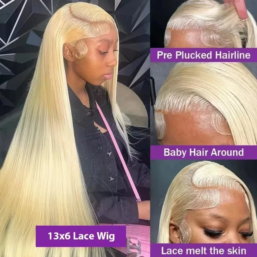 613 Human Hair Wig 13x6 Hd Lace Frontal Wig Bone Straight Human Hair Wigs For Women 30 Inch 13x4 Honey Blonde Lace Front Wig 2