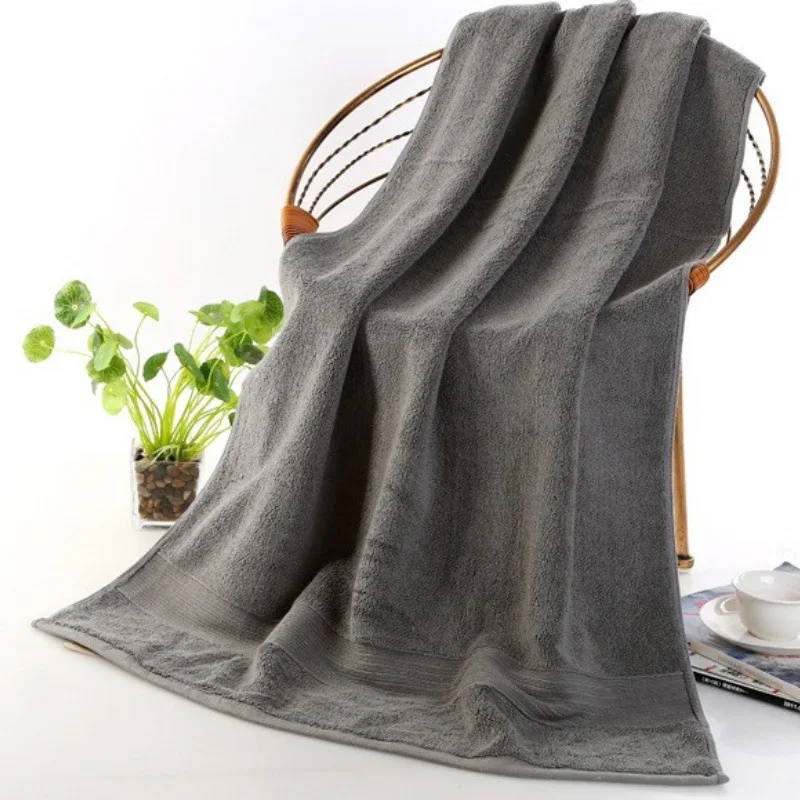2pcs Egyptian Cotton Beach Towel Terry Bath Towels Bathroom 70*140cm Thick Luxury Solid for SPA Bathroom Bath Towels for Adults 4