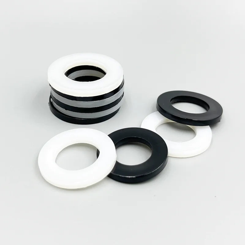 Durable Nylon Flat Washer - Black & White Insulation Gasket Rings