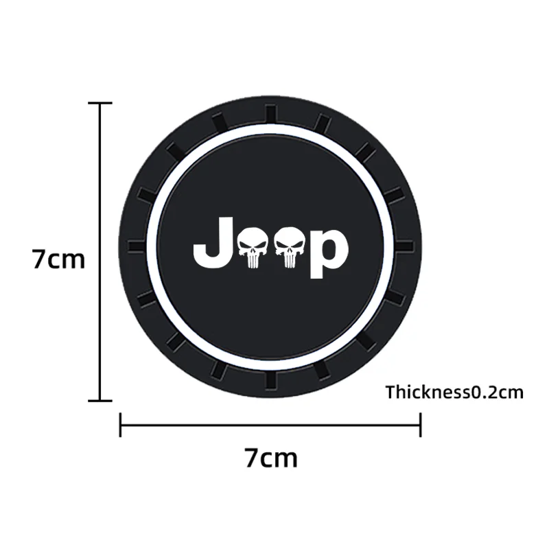 Car Cup Holder Anti Slip Insert Coasters Pads 2pcs For Jeep Renegade Compass Wrangler JK JL Grand Cherokee cup holder coasters cup holder inserts car coaster pads
