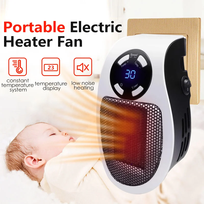 Portable Electric Heater Plug In Wall Heater Powerful Warm Blower Room  Heating Stove Household Radiator Remote Warmer Machine - AliExpress