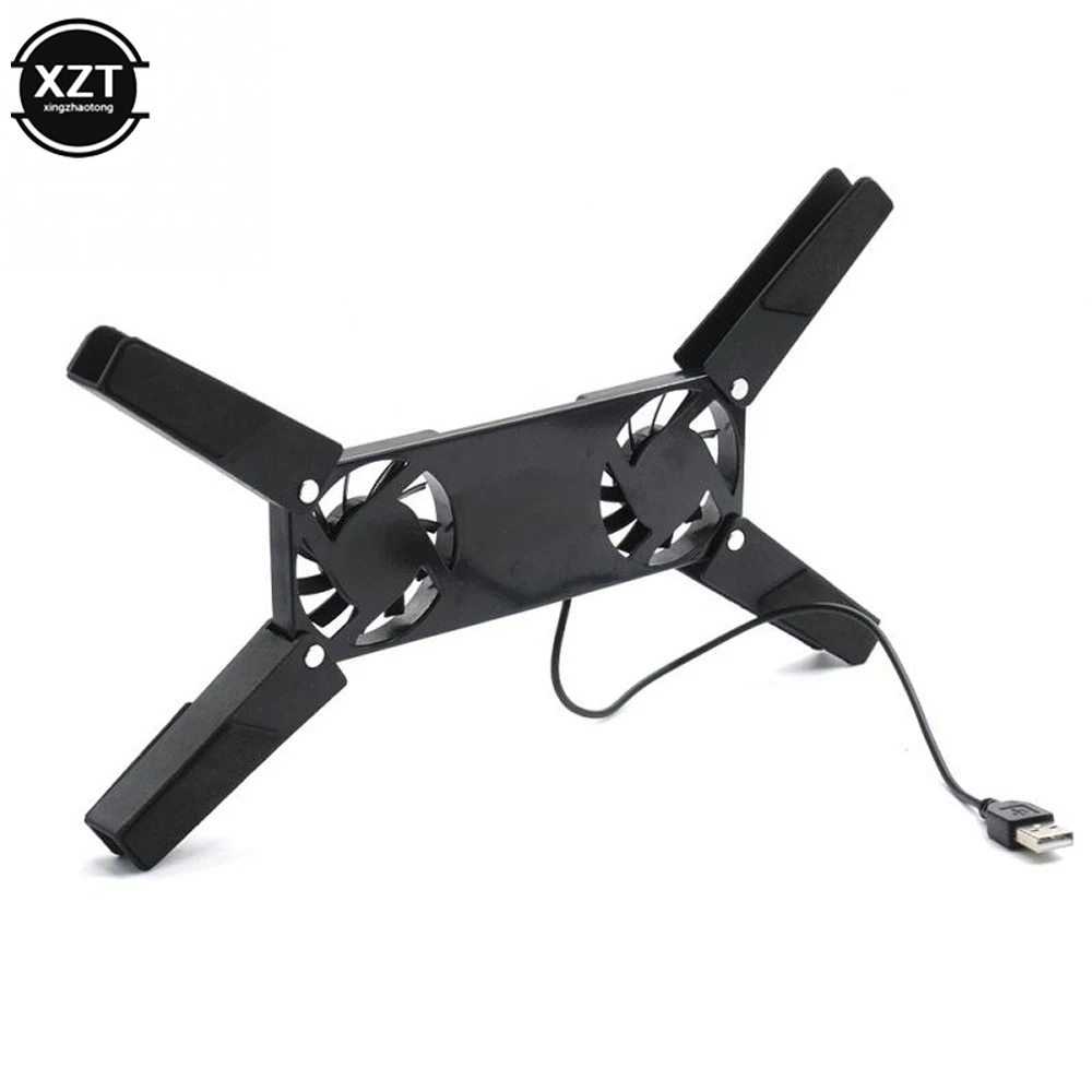 Rotatable USB Fan Cooling Pad 2 Fans Cooler Notebook Stand For 10-17" Laptop 1Pcs