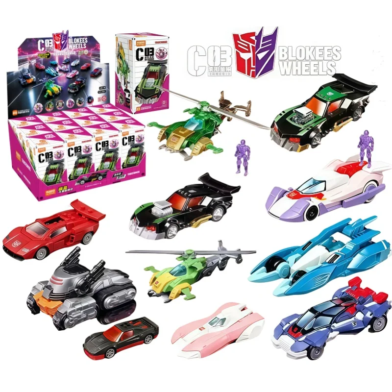 Blokees Neue Original Transformers Blind Box C03 Rennserie Automodell Bewegliches DIY Zusammengebautes Fahrzeug Sammler-Spielzeug Fangeschenk