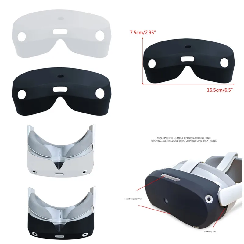 Support D'Interface Faciale VR Pour PICO 4 - Coussinets Silicone Anti-Sueur Blanc
