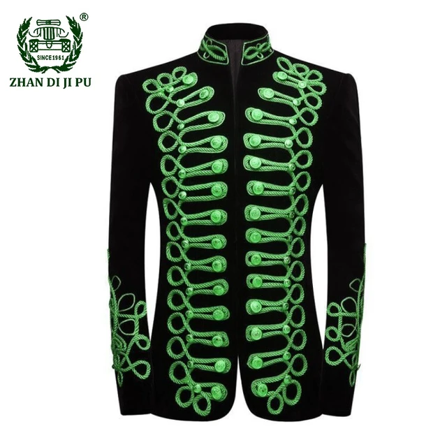Mens Stylish Court Prince Green Velvet Gold Embroidery Blazer Suit Jacket  Men Wedding Prom Suits Blazers Stage Singer Costumes - AliExpress