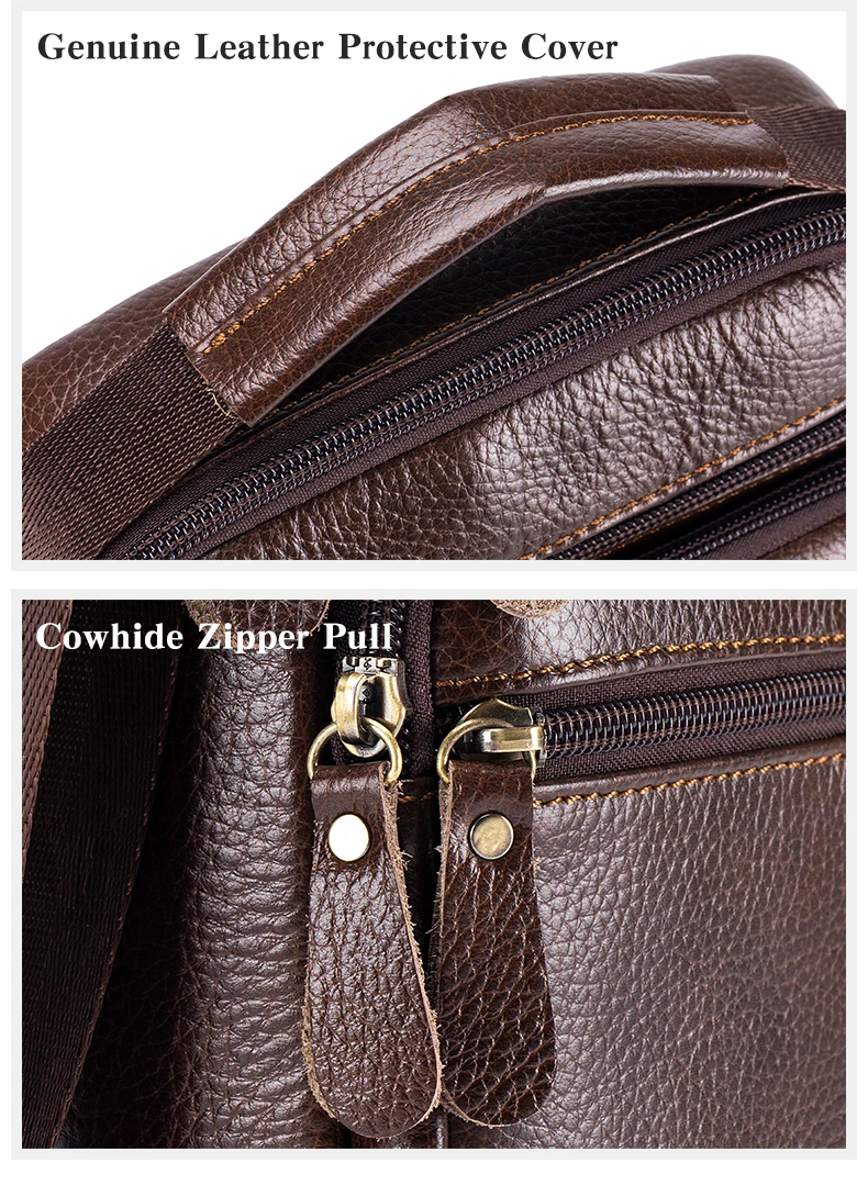 SCHLATUM Echtes Leder Umhängetasche Kleine Männer Messenger Pack Handtasche Sling Umhängetasche Mann Geldbörse für Business – Detail 8