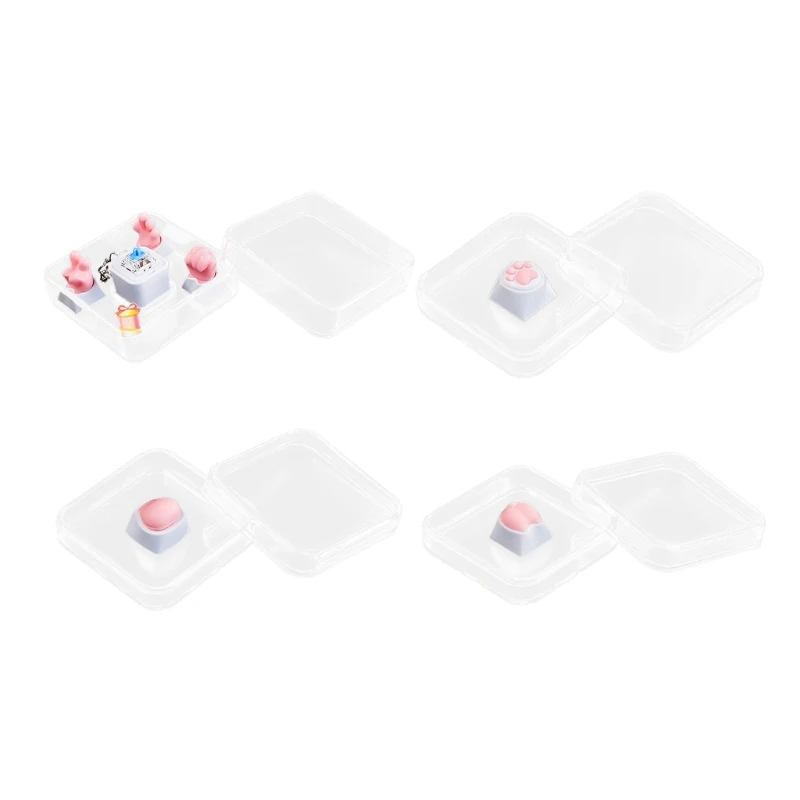 

Cat Paw Cat Bottom Soft Silicone Keycaps and Storage Box for Mechanical Keyboard