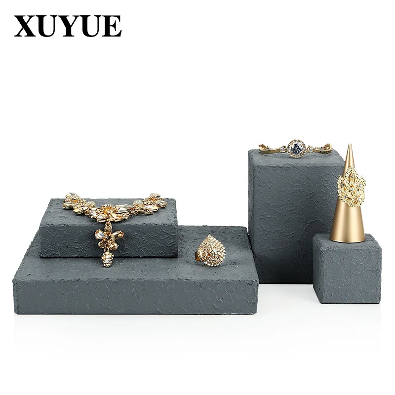 New plaster creative gray jewelry display board jewelry display stand necklace earrings display props in stock