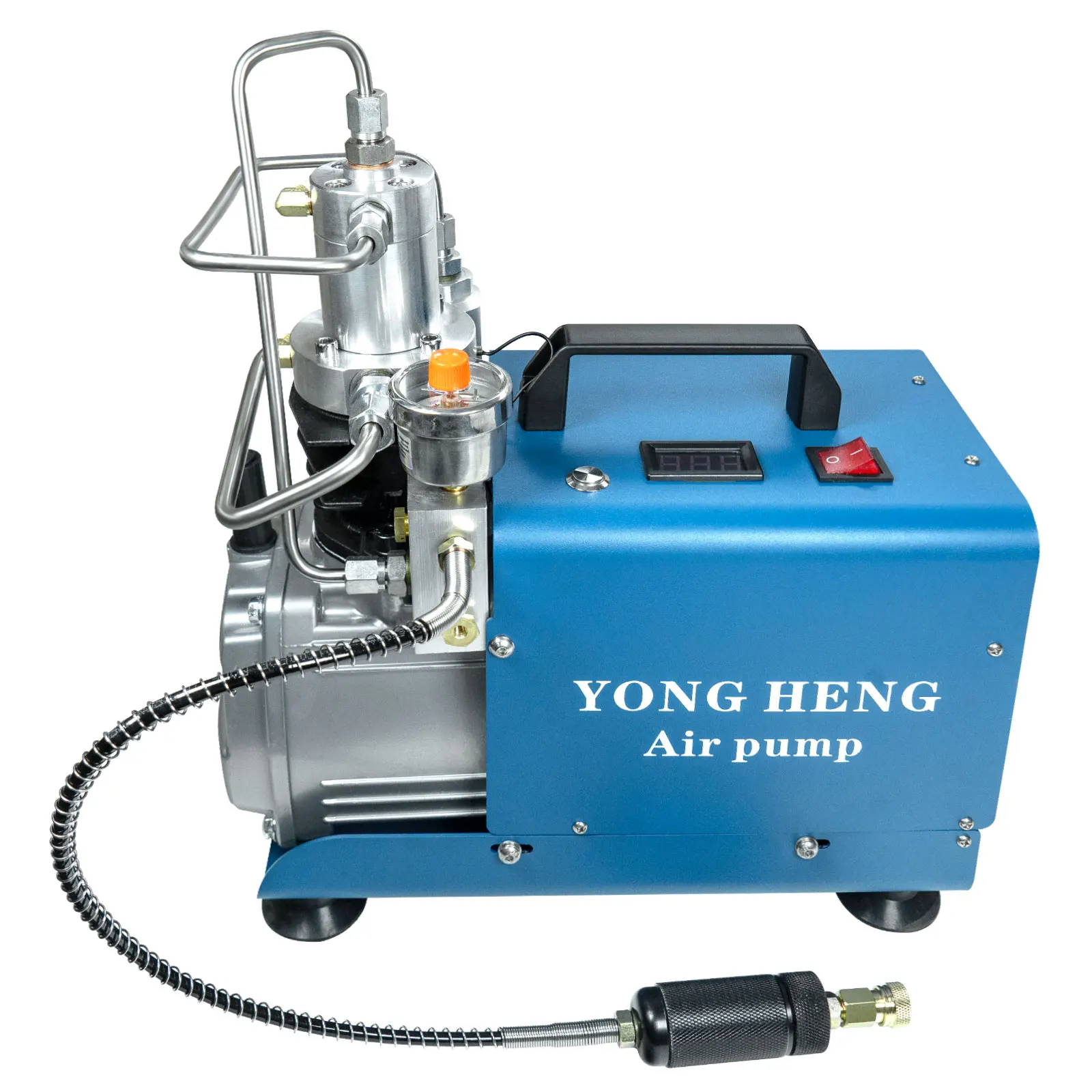 YONGHENG 300Bar PCP High Pressure Air Compressor 4500Psi Adjustable Auto-Stop Electric Compressor for PCP Scuba Inflator Tank