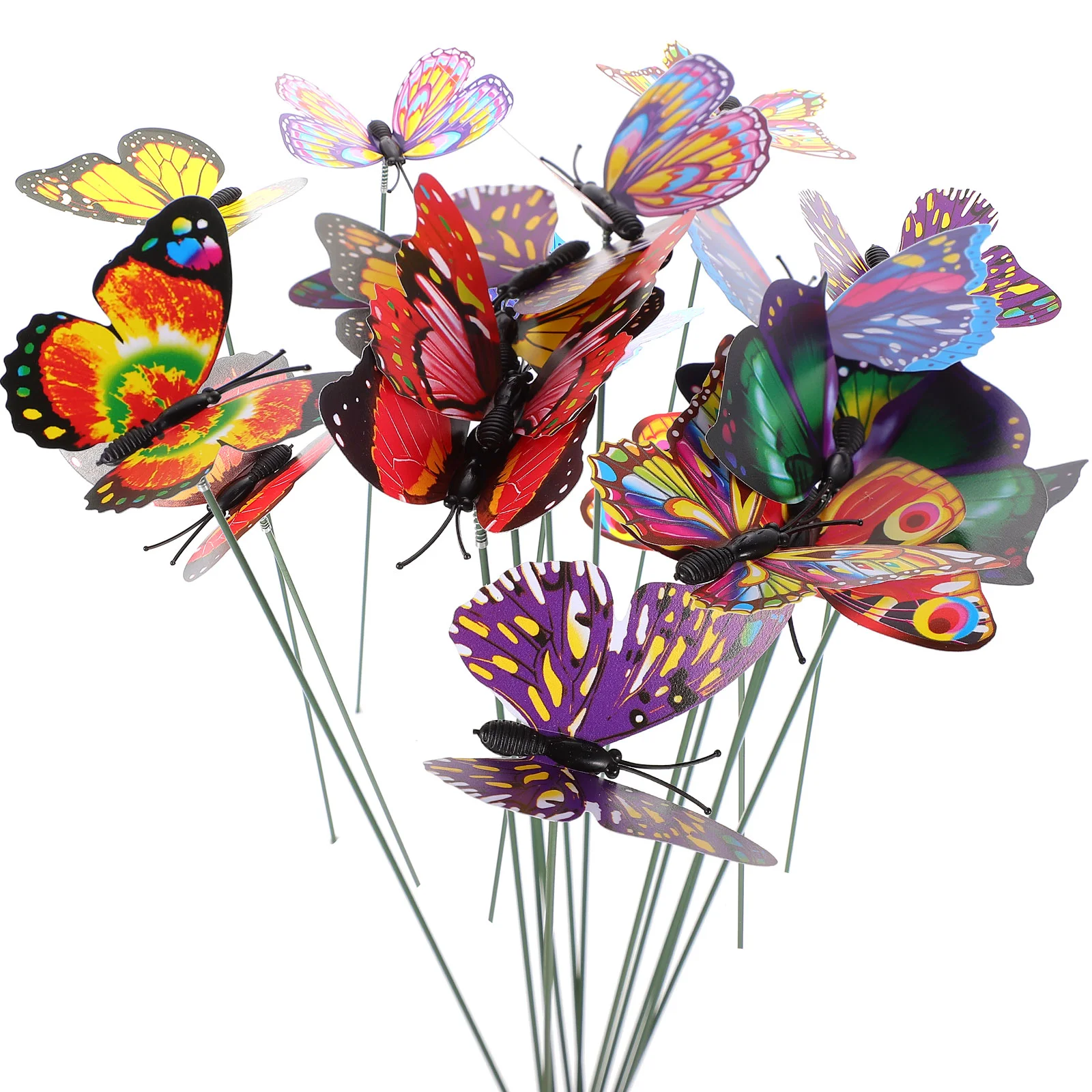 

50 шт. декор, Искусственные бабочки, вырезки, Цветочная кровать, стрекоза, растения, украшения, лопатки, однослойный цветочный горшок