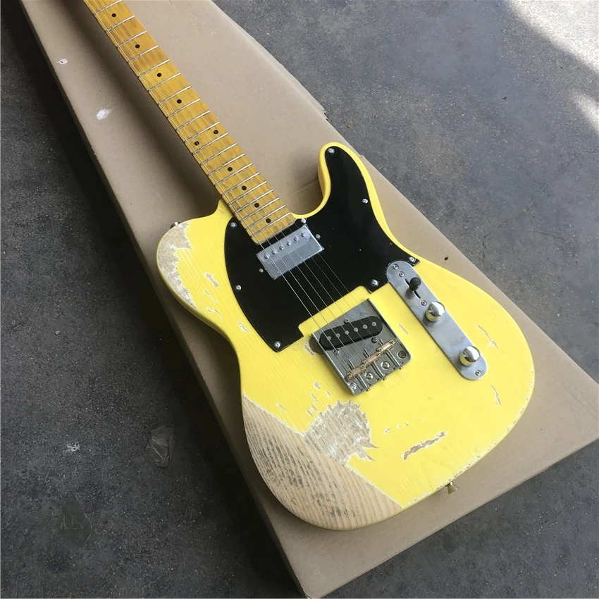 

In stock, used relic electric guitar, ash wood, cow bone string pillow, wholesale and retail, free shipping