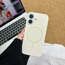 Vibrant Silicone Fluorescent Phone Case with Magsafe Compatibility - iPhone 15 (Antique White)