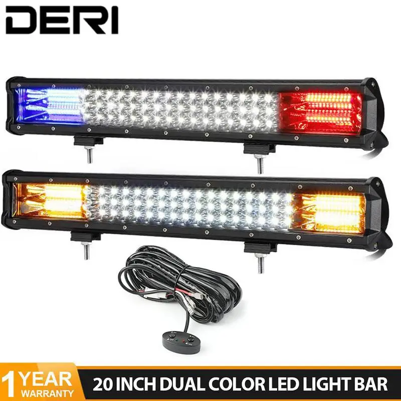 20 inch Triple Row LED Light bar Flash Strobe Driving Warning Light Offroad barre  led 4x4 for Auto Car ATV SUV Truck 12V 24V