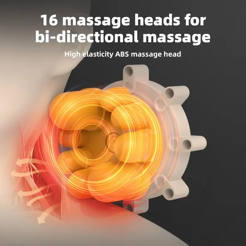 Oreiller de massage électrique Shiatsu pour le dos, les épaules et la nuque, en forme de U, avec fonction chauffante et massage par pétrissage profond des tissus._voghion.com