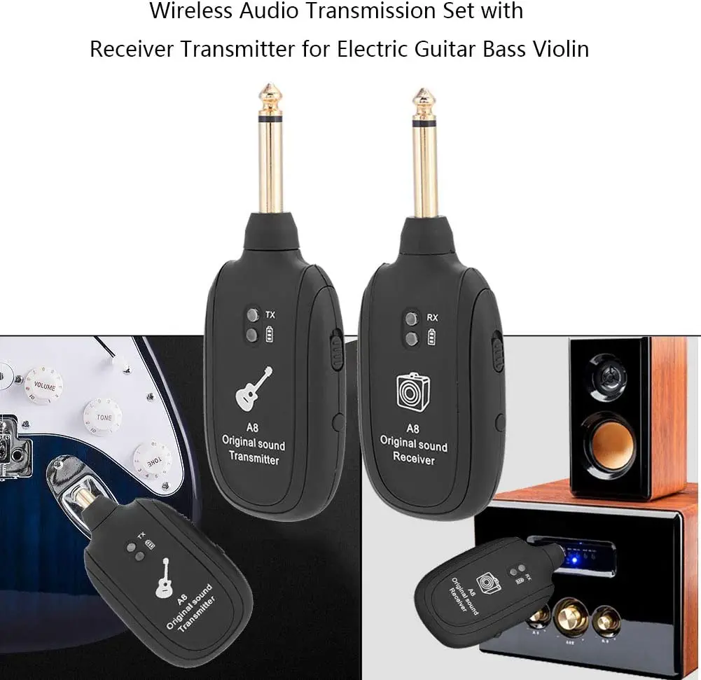 Wireless Guitar Transmitter Receiver Built in 4 Channels For Electric Guitar Bass Violin
