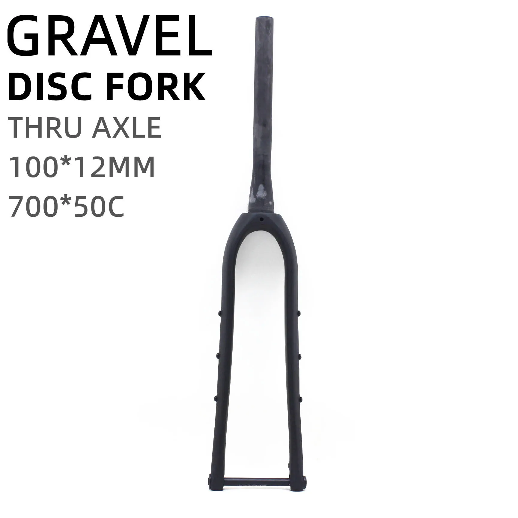 

Gravel Bicycle Carbon Disc Gravel Fork 1-1/8 700*50C 12x100 Thru-Axle Taper Tube Gravel Road Bike Disc Fork