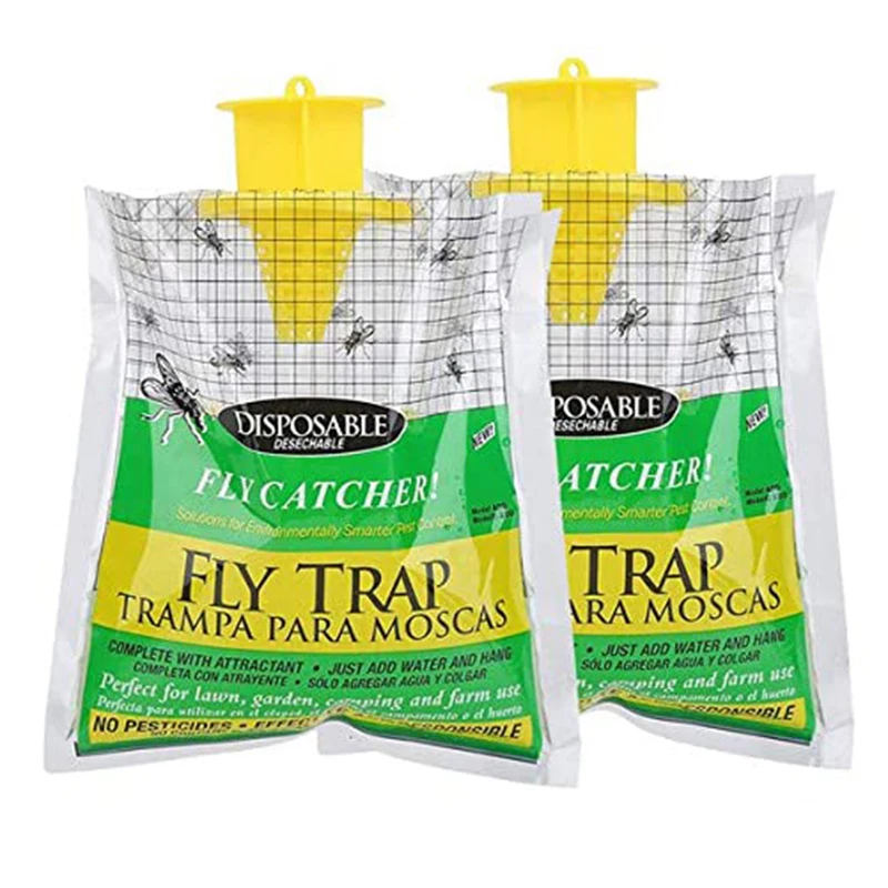 For Outdoor Hanging Fly Trap Disposable Insect Bug Attract Fly Catcher Bag Mosquito Trap Catcher Wasp Fly Killer Flie Trap