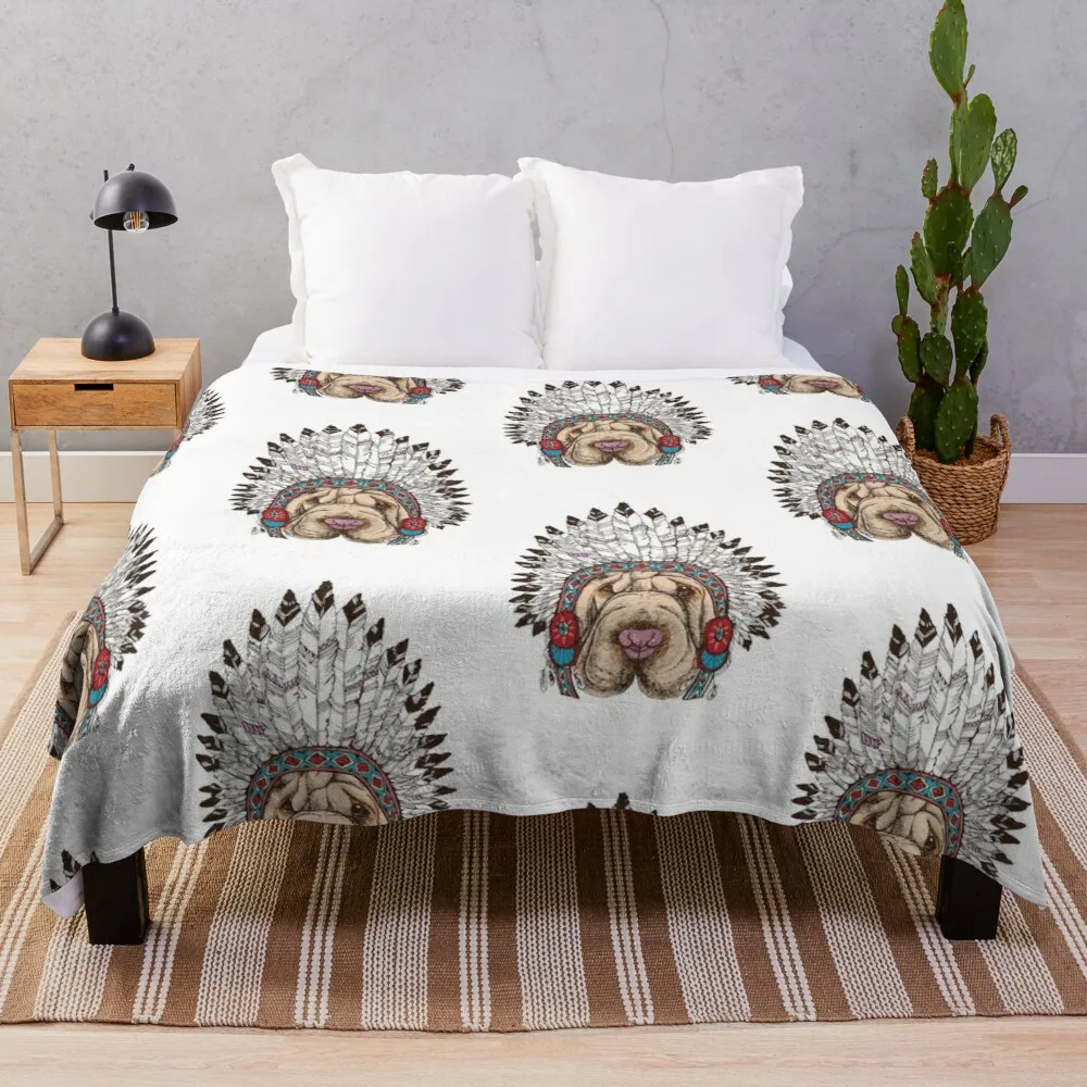 

Sharpei cherokee Throw Blanket Dorm Room Essentials Blankets Sofas Of Decoration