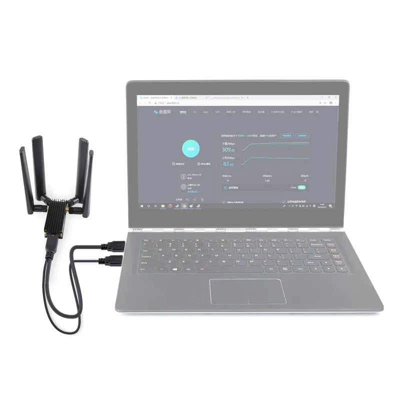 Raspberry pi Usb3.1 a M.2 Chave b Port 5g Placa de Expansão Dongle Quatro Antenas Caixa de Liga de Alumínio - Imagem 6