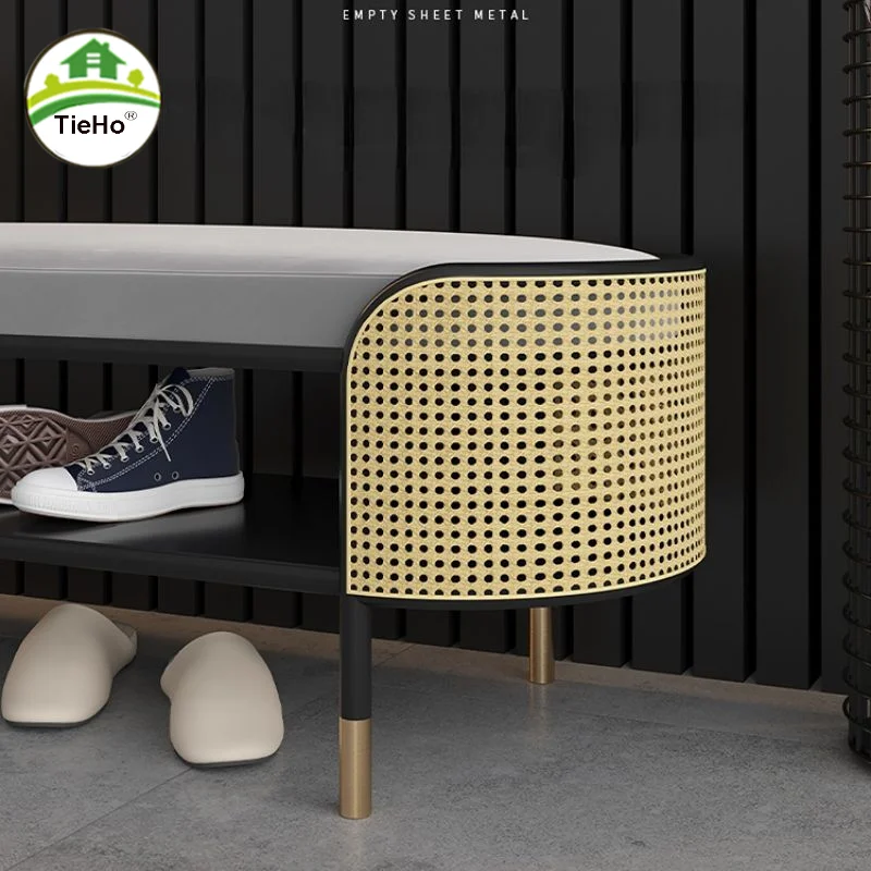 Newest Italian Creative Velvet Shoe Stool Luxury Modern Minimalist Shoe Ottoman Living Room Hallway Shoe Bench Home Furniture
