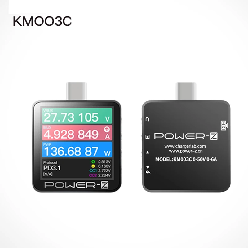 

ChargerLAB POWER-Z USB PD3.1 Protocol 50V Range Dual Type-C Tester KM003C