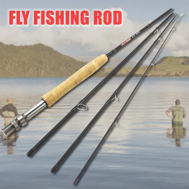 Sougayilang Fly Fishing Rods and Reels 5-sections Carbon Rod 5/6 Reels for  Trout Perch Fishing Suitable for Leisure Fishing