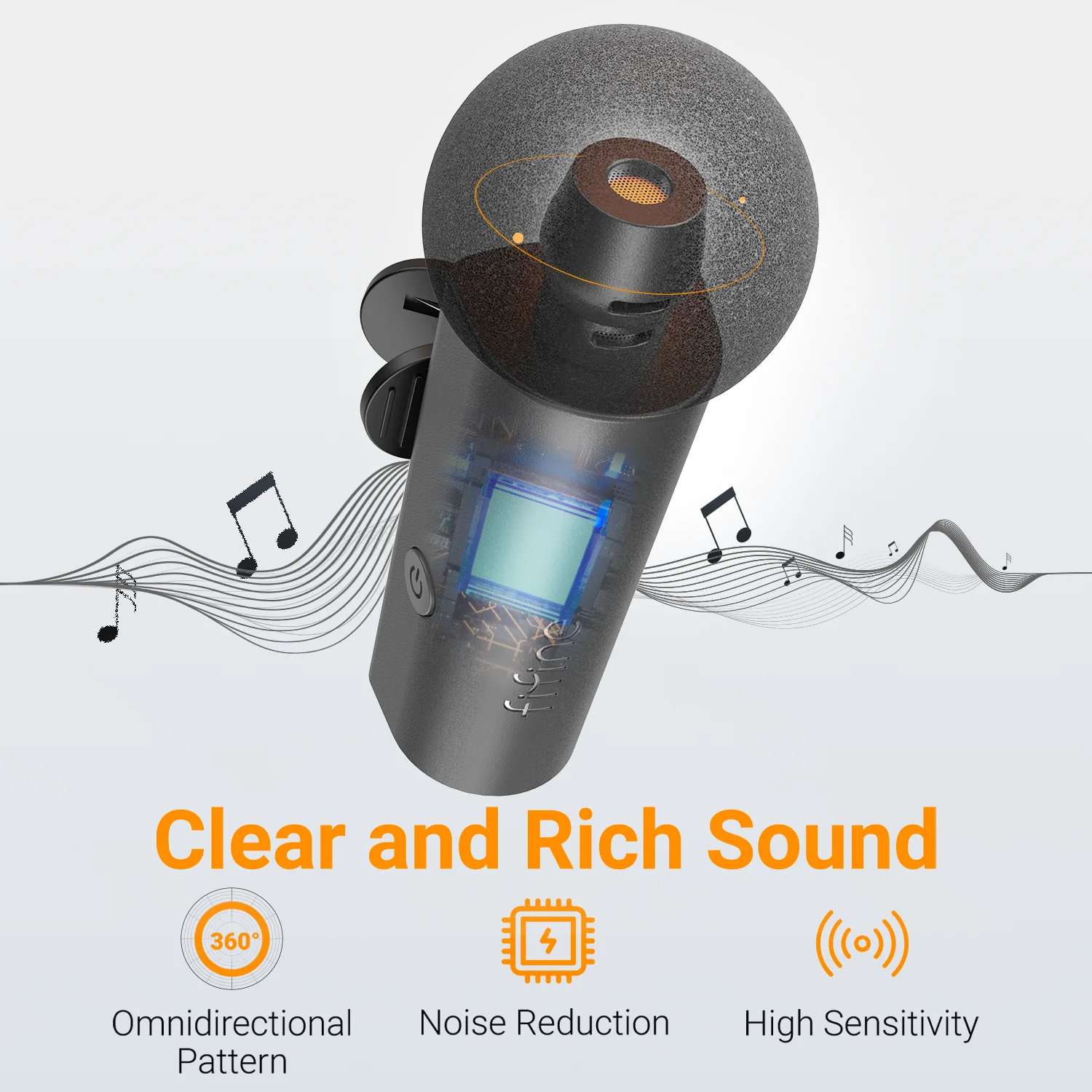 Fifine Lavalier لاسلكي USB-C – صوت احترافي للبث وا...