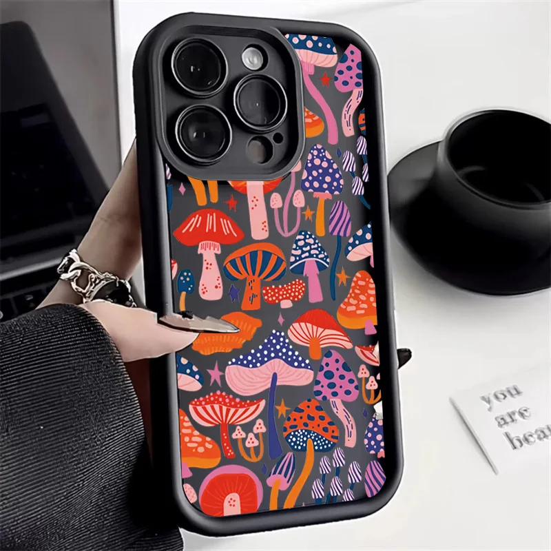 Colorful Mushroom Silicone Phone Case