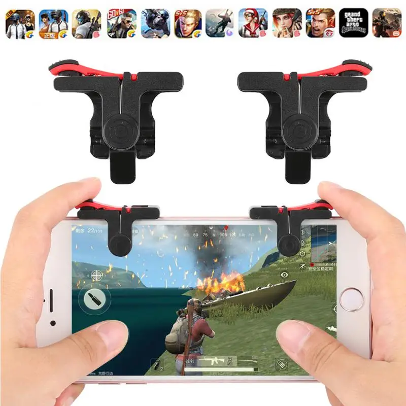 Leggero Portatile A Pair Shooter Controller Telefono Estensibile Gamepad Trigger Fire Button Aim Key L1R1 Shooter Controller