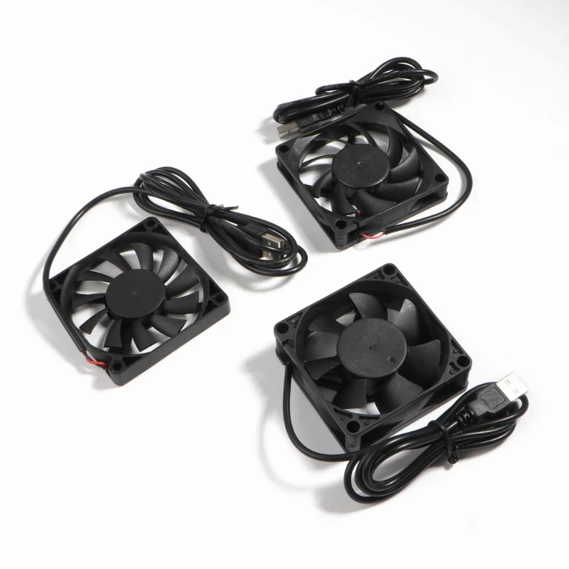 PC 선풍기 쿨러 방열판 배기 CPU 냉각 선풍기 교체, DC 5V USB 커넥터, 이중 볼 베어링 선풍기, 70x70mm 7025 7015 7010