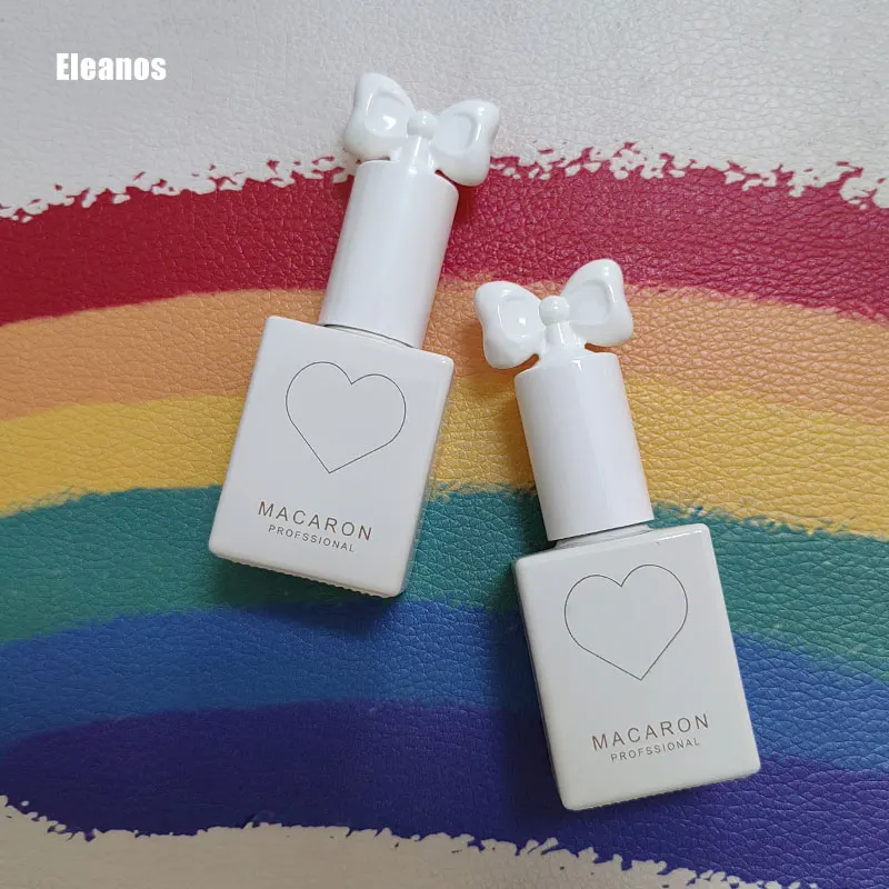 Eleanos 15ML Base No Wipe Top Coat UV Gel Colorful Gel Nail Polish Semi Permanent Soak Off UV LED Nail Art Manicure Nail Varnish 6