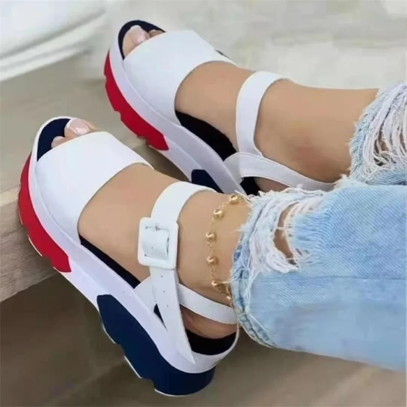 Comemore 2023 Sport Sandals Women Summer Platform High Heels Ladies Shoes  Woman Rome Wedges Heel Sandal Fashion Footwear Black - Women's Sandals -  AliExpress