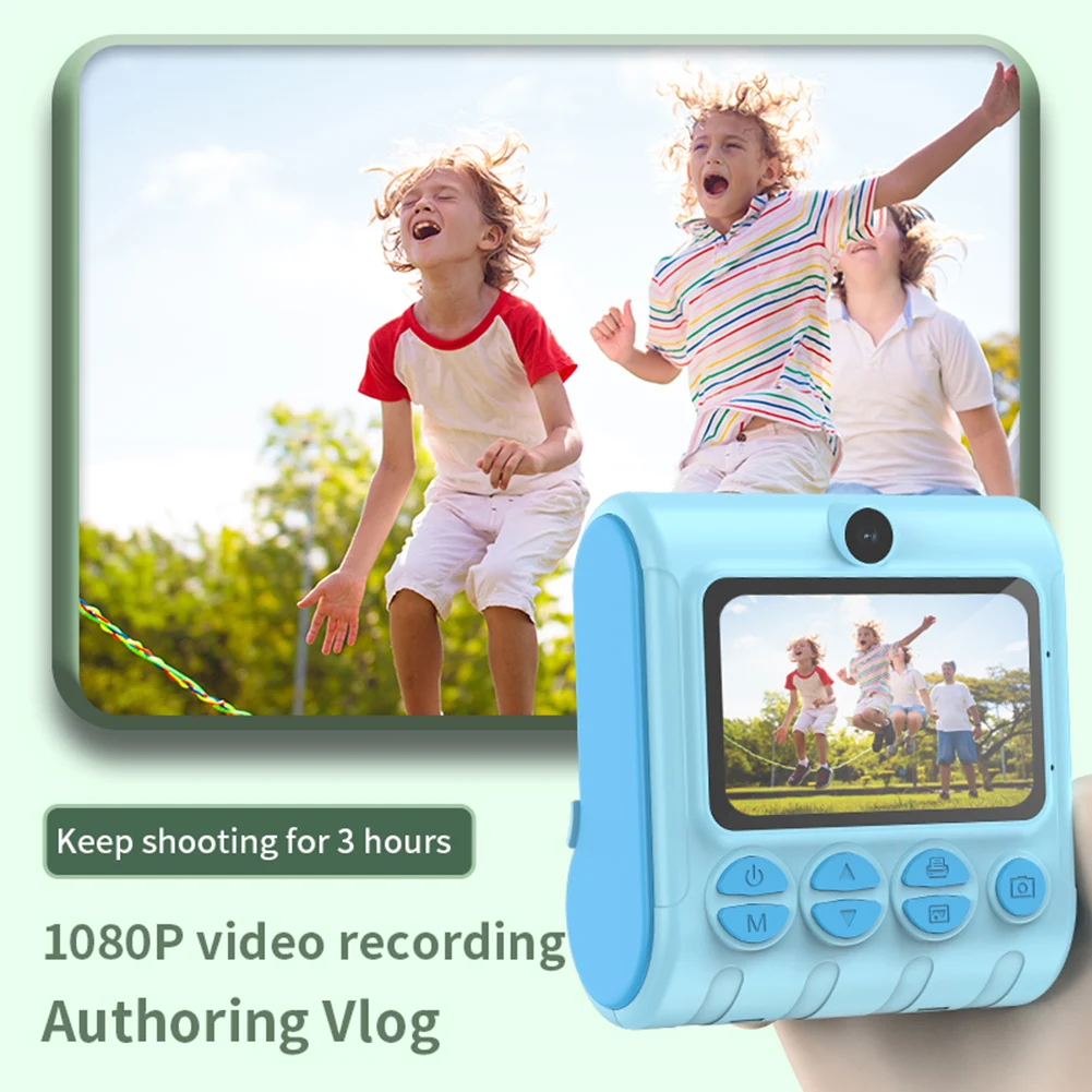Children 1080P HD Digital Camera Toys Instant Print 1080P Child Selfie Camera Toy 2.4 Inch Thermal Printer For Girls Boys Gift digital camera
