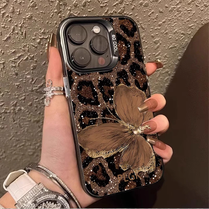 Leopard Print Butterfly Phone Case