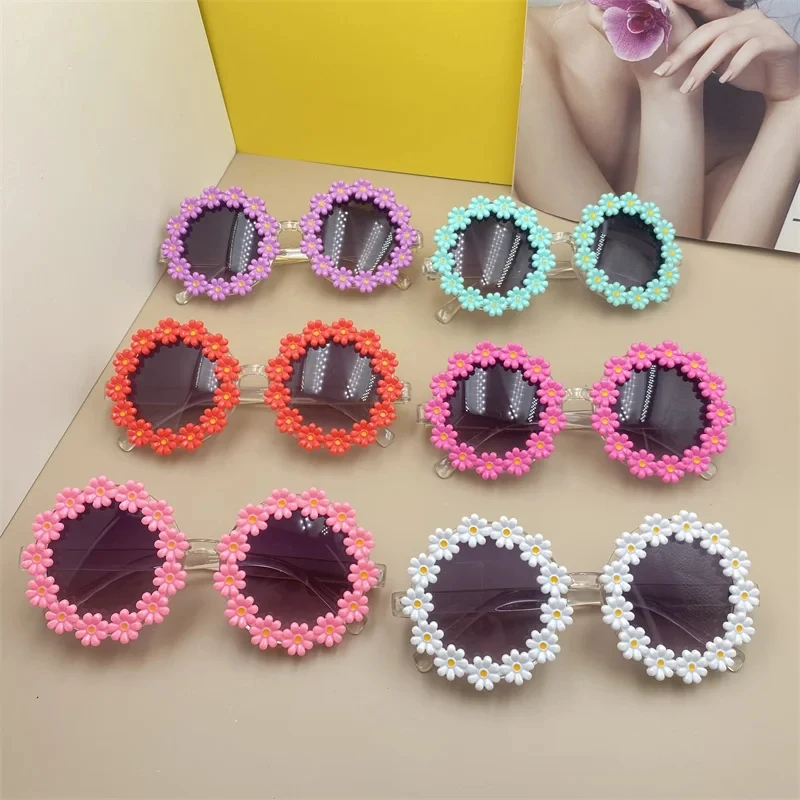 New Kids Sunglasses Children Round Flower Sunglasses Girls Boys Baby Sport Shades Glasses UV400 Outdoor Sun Protection Eyewear