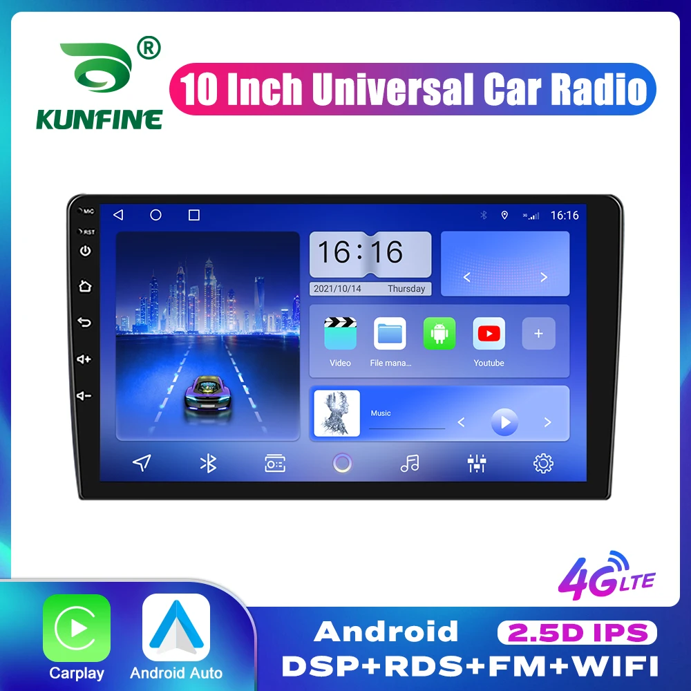 Radio de coche Android 10 de 10.1 pulgadas con pantalla HD IPS HD 2.5D HD  pantalla táctil USB dual estéreo para coche con Apple Carplay Android Auto