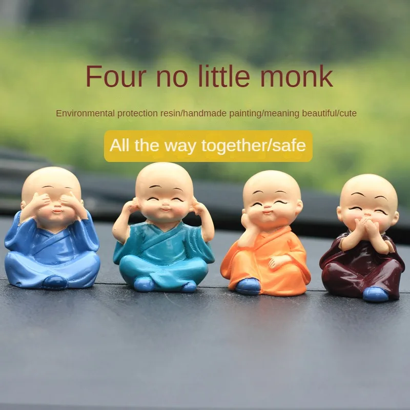 

Hot Selling Resin 4 Is Not Small Monk Zen Little Novice Monk Car Accessories Flower Pot Furnishings Creative And Practical Gifts