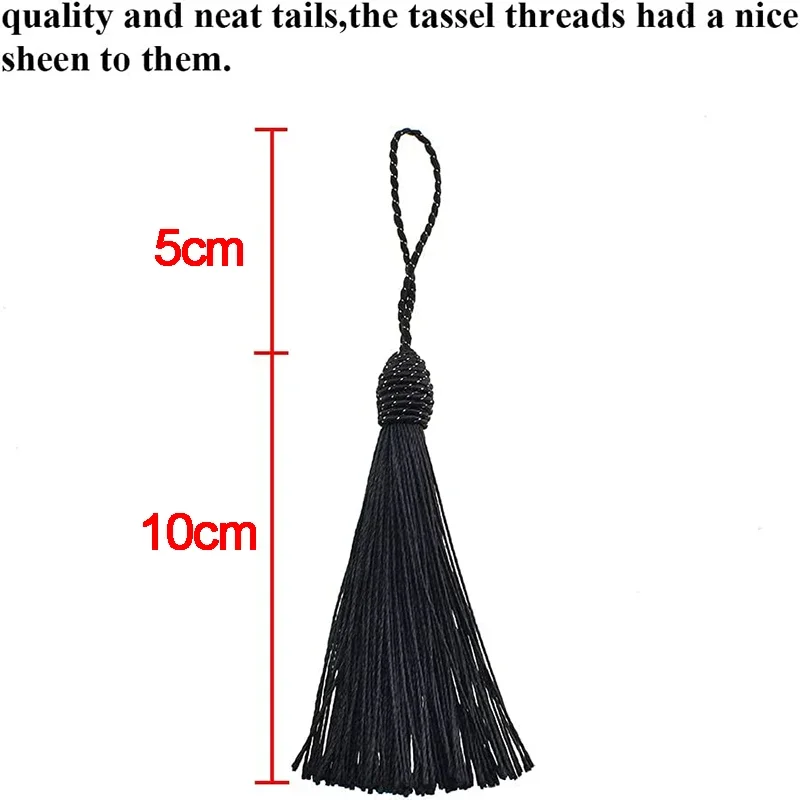 5/10pcs 검은 교수형 밧줄 실크 Tassels DIY Tassels 쥬얼리에 대 한 공예 만들기 기념품 책갈피 액세서리 커튼 키 장식