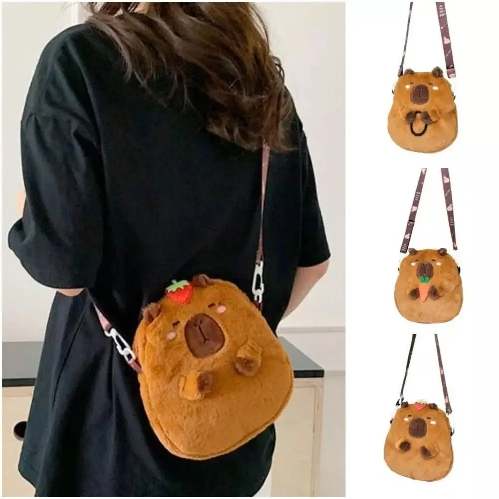 Large Capacity Capybara Plush Shoulder Bag Cartoon Capybara Handbag Unisex Capybara Handbag Best Sellers In Luggage, Bags