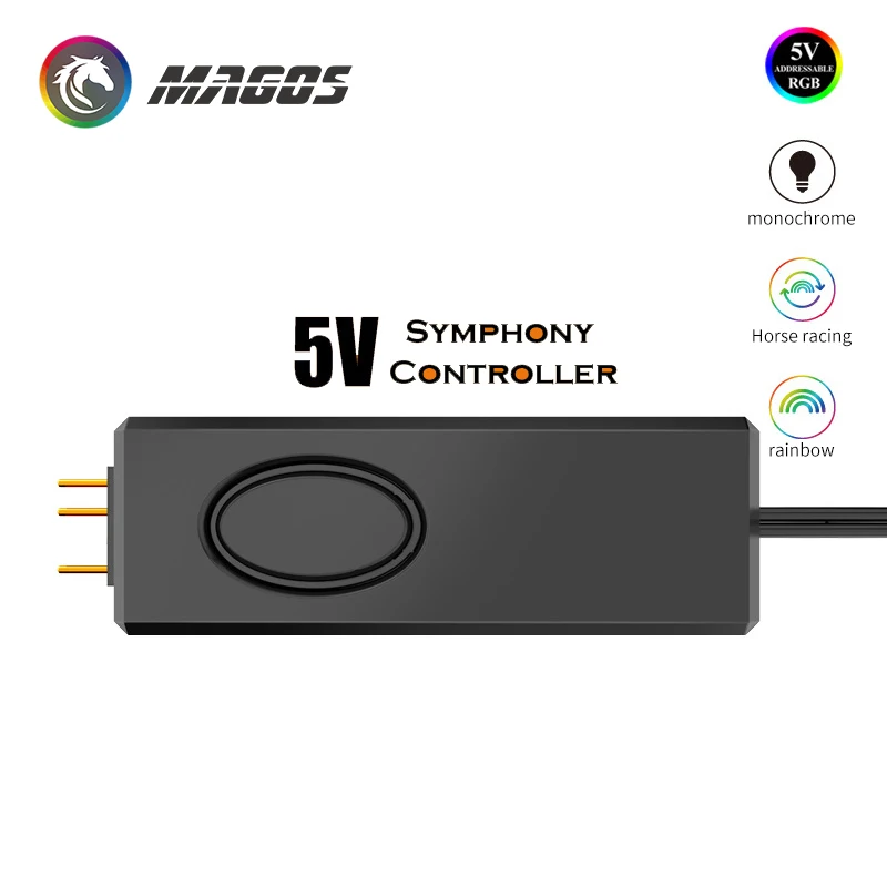 

5V ARGB Controller Devices, Manual Control To achieve Monochrome /Rainbow / Flashing RGB Effects, SATA power supply RC01