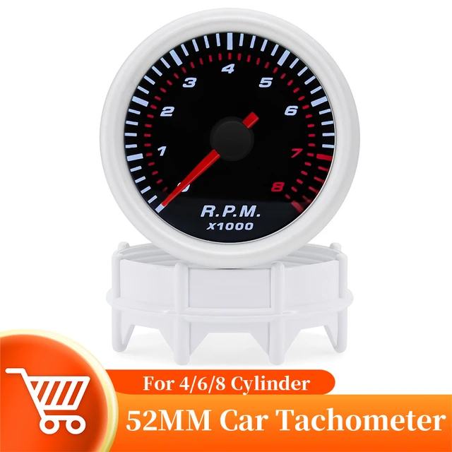 7 Color LED Auto Tachometer Tacho Gauge 0~10000 RPM Meter 2 52mm Pointer  RPM Meter for 4 6 8 Cycliner Gasoline Racing Car 12V - AliExpress