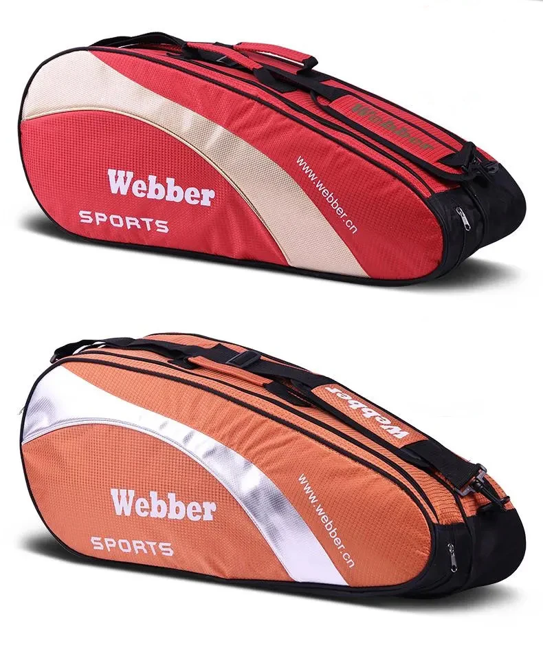 Badminton Racket Bag Waterproof Single Shoulder Squash Racquet Team Sports Bags Can Hold 3-6 Rackets With Shoes Bag Men 6