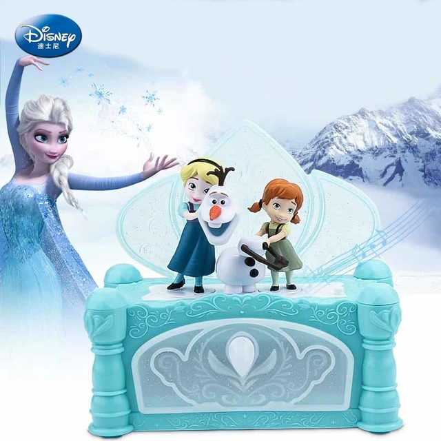 Boite à musique Anna Elsa La reine des neiges Disney Store Let It Go violet  bijoux musicale