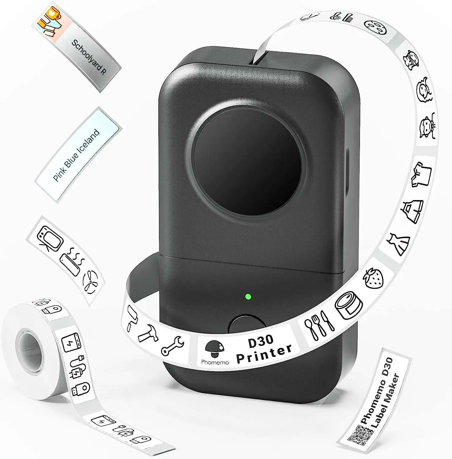 Phomemo Portátil Bluetooth Mini Impressora de Etiquetas Label Maker Máquina Fabricante de Etiquetas Labeler para Escritório Casa Escola Android Ios D30