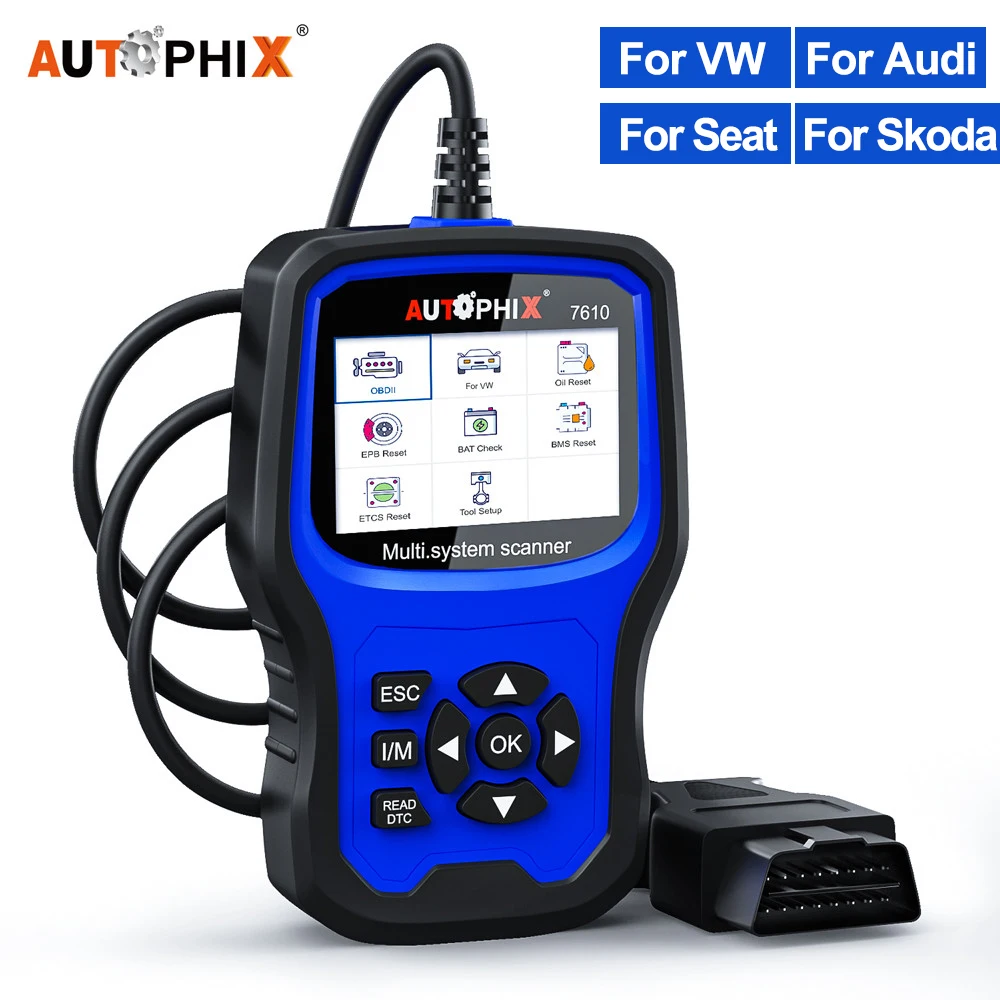 

Autophix 7610 OBD2 Car Diagnostic Tool All System EOBD Code Reader ABS SRS Oil EPB DPF TPMS Reset Auto Scanner For VW For Audi