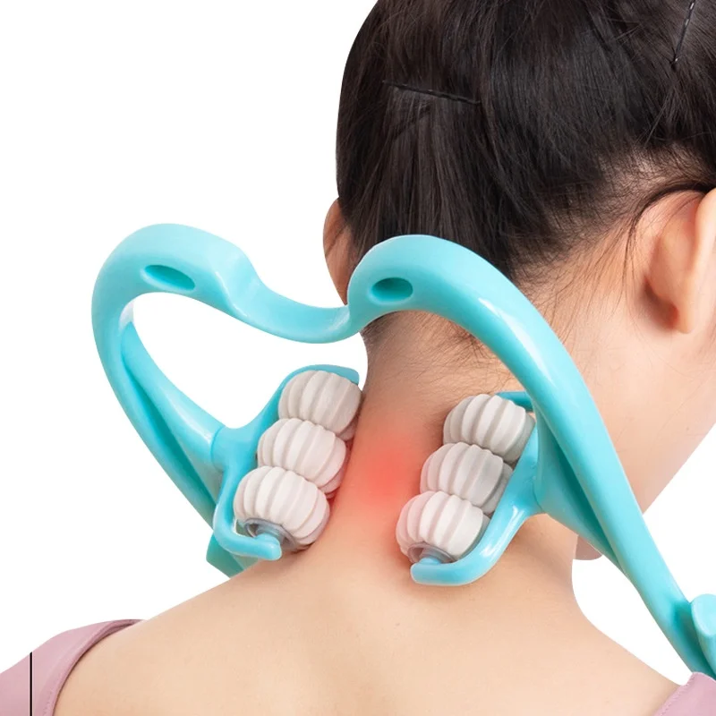 

Manual Neck Massager Trigger Point Roller Massager Pain Relief Deep Tissue Handheld Shoulder Massager Tool 6 Balls Massage Point
