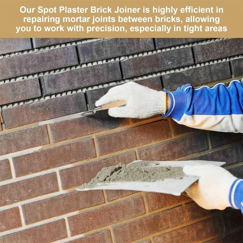 2Pcs Pointing Trowel Brick Jointer Bricklaying Tool for Pointing Mortar Cement Trowel Tool Finger Tuck KXRE